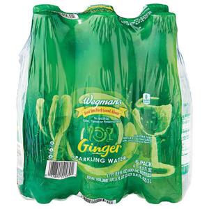 Wegmans Sparkling Water, Ginger, 6 Pack