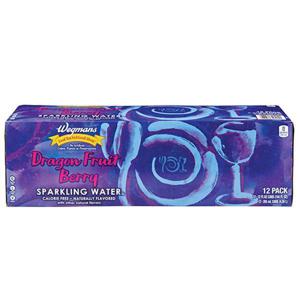 Wegmans Sparkling Water Dragon Fruit Berry, 12 Pack