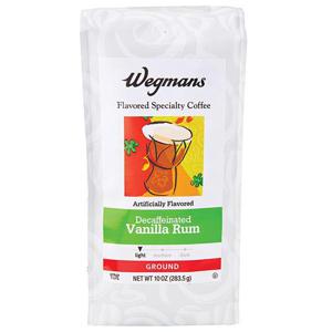 Wegmans Specialty Coffee, Vanilla Rum, Decaf, Ground