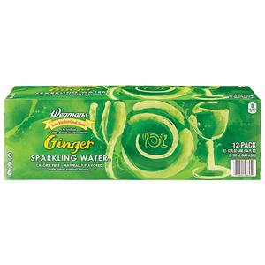 Wegmans Sparkling Water Sparkling Water, Ginger, 12 Pack