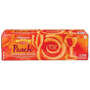 Wegmans Sparkling Water Peach, 12 Pack