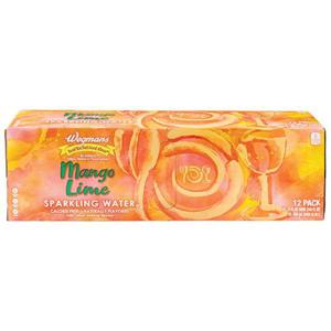 Wegmans Sparkling Water Mango Lime, 12 Pack