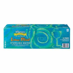 Wegmans Sparkling Water Lime Mint, 12 Pack