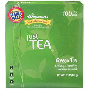 Wegmans Tea Bags, Green, FAMILY PACK