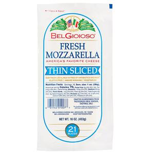 BelGioioso Mozzarella Cheese, Thin Sliced