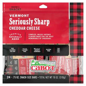 Cabot Cheese, Vermont Seriously Sharp Cheddar, Snack-Size Bars