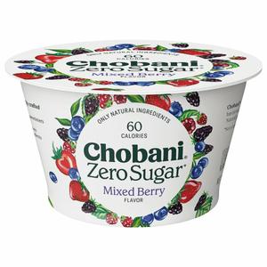 Chobani Yogurt, Zero Sugar, Mixed Berry Flavor