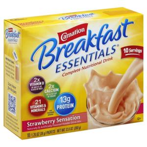 Carnation Breakfast Essentials Breakfast Essentials Nutritional Drink, Complete, Strawberry Sensation