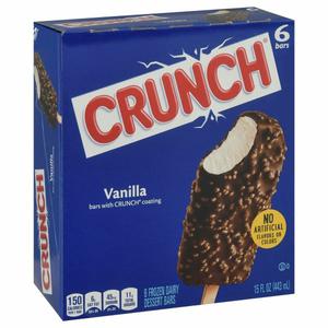 Crunch Frozen Dairy Dessert Bars, Vanilla