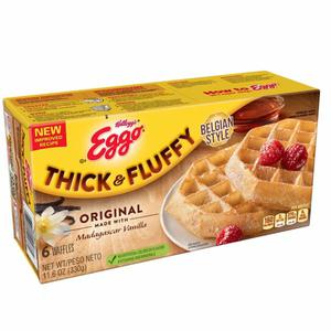 Eggo Thick and Fluffy Frozen Breakfast Eggo Thick and Fluffy, Frozen Waffles, Original, Easy Breakfast, 6ct 11.6oz