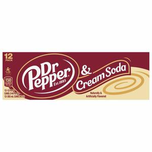 Diet Dr. Pepper Soda, Cream, 12 Pack