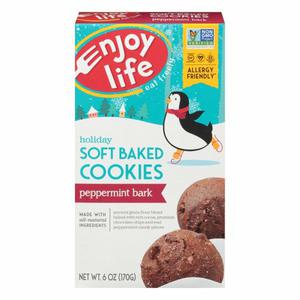 Enjoy Life Foods Cookies, Peppermint Bark, Soft Baked, Holiday