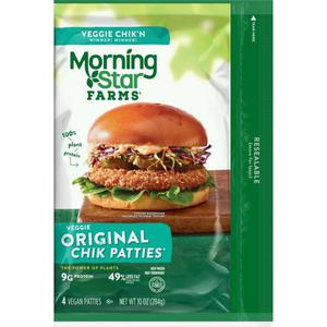 Morning Star Farms Veggie MorningStar Farms Veggie Chik Patties, Original, Vegan Good Source of Protein, 10oz