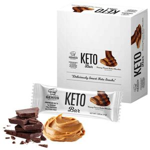 Genius Gourmet Keto Bars - Creamy Peanut Butter Chocolate