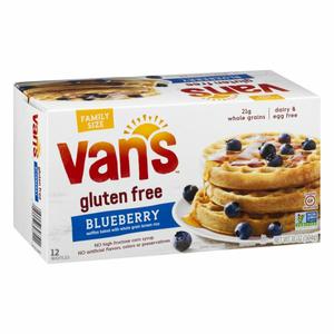 Van's Natural Foods Waffles, Gluten Free, Blueberry, Family Size