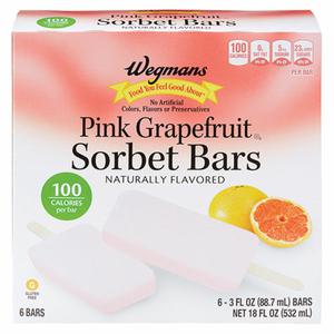 Wegmans Pink Grapefruit Sorbet Bars, 6 Bars