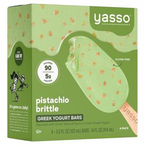 Yasso Frozen Greek Yogurt, Pistachio Brittle Bars, 4 pack