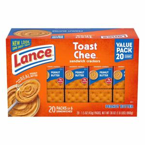 Lance® Sandwich Crackers, Peanut Butter, Value Pack