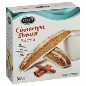 Nonni's Biscotti, Cinnamon Streusel, 8 Pack