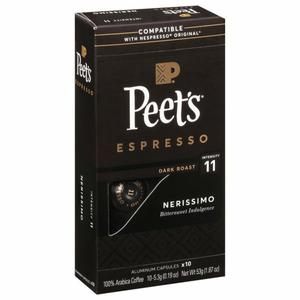 Peet's Coffee Espresso, Nerissimo, Dark Roast, Aluminum Capsules