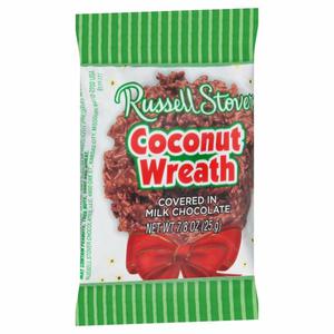 Russell Stover Coconut Wreath, Covered in Milk Chocolate