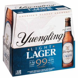 Yuengling Light Lager Beer  12/12 oz bottles