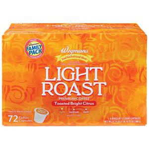 Wegmans Toasted Bright Citrus Light Roast Premium Single Serve Coffee Capsules, FAMILY PACK