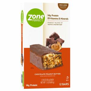 ZonePerfect Food & Beverage ZonePerfect Protein Bar Chocolate Peanut Butter 12-1.76 oz Bars