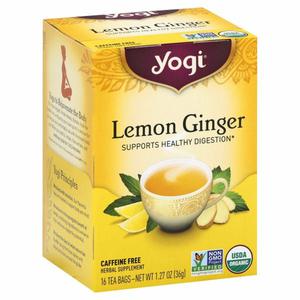 Yogi Tea Herbal Supplement, Lemon Ginger, Caffeine Free, Tea Bags