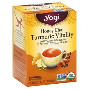 Yogi Tea Herbal Supplement, Honey Chai, Turmeric Vitality, Tea Bags