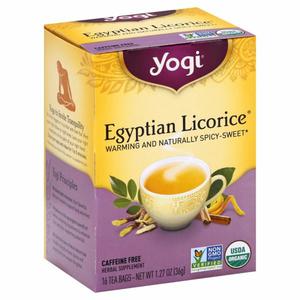 Yogi Tea Herbal Supplement, Egyptian Licorice, Caffeine Free, Tea Bags