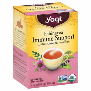 Yogi Tea Herbal Supplement, Echinacea, Immune Support, Caffeine Free, Tea Bags