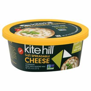 Kite Hill Cheese, Soft, Spreadable, Garlic & Herb, Dairy Free