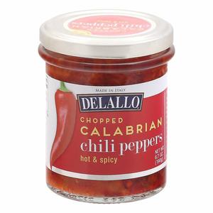 Delallo DeLallo Chili Peppers, Chopped, Hot & Spicy, Calabrain