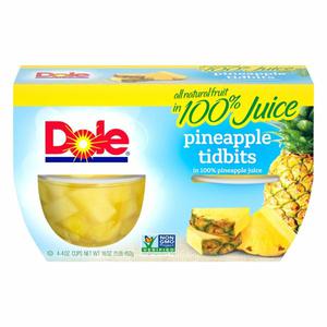 Dole Fruit Bowls Dole Pineapple, Tidbits, In 100% Pineapple Juice