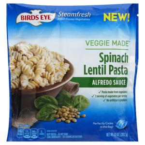 Birds Eye Steamfresh Birds Eye SteamFresh Veggie Made Pasta, Spinach Lentil, Alfredo Sauce