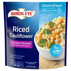 Birds Eye Steamfresh Birds Eye SteamFresh Riced Cauliflower, Chicken Flavored with Broccoli & Carrots