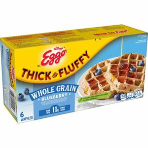 Eggo Thick and Fluffy Frozen Breakfast Eggo Thick and Fluffy Frozen Waffles, Whole Grain Blueberry, Made with 11g Whole Grain Frozen Breakfast, 11.6oz