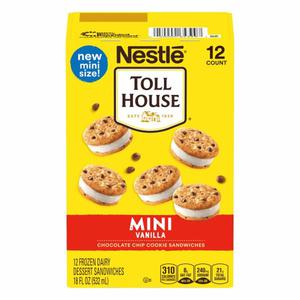 Nestle Toll House Toll House Cookie Sandwiches, Chocolate Chip, Vanilla, Mini, 12 Pack