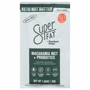 Super Fat SuperFat Keto Nut Butter, Macadamia MCT + Probiotics