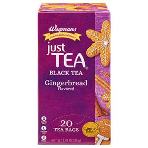 Wegmans Just Tea Gingerbread Flavored Black Tea Bags, 20 Count