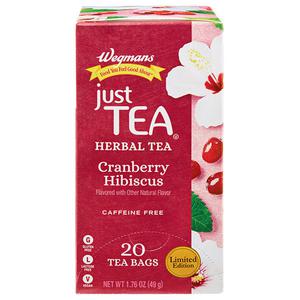 Wegmans Just Tea Cranberry Hibiscus Herbal Tea Bags