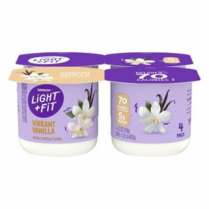 Dannon Light + Fit Yogurt, Nonfat, Vibrant Vanilla, 4 Pack