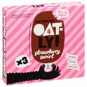 Oatly Frozen Dessert Bar, Non-Dairy, Strawberry Swirl