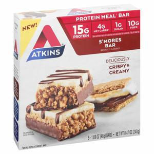 Atkins Protein Meal Bar, S'mores, Crispy & Creamy