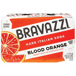 Bravazzi Blood Orange Hard Italian Soda 6/12 oz cans