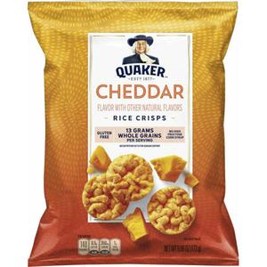 Quaker Popped Quaker Rice Crisps Rice Chips, Cheddar