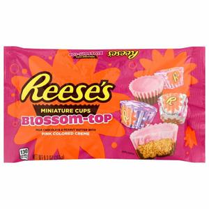 Reese's Milk Chocolate & Peanut Butter, with Pink Colored Creme, Blossom-Top, Miniature Cups