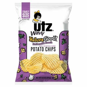 Utz Heluva Good Potato Chips, Buttermilk Ranch, Wavy, Family Size