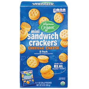 Wegmans Organic Cheddar Cheese Mini Sandwich Crackers, 8 Pack